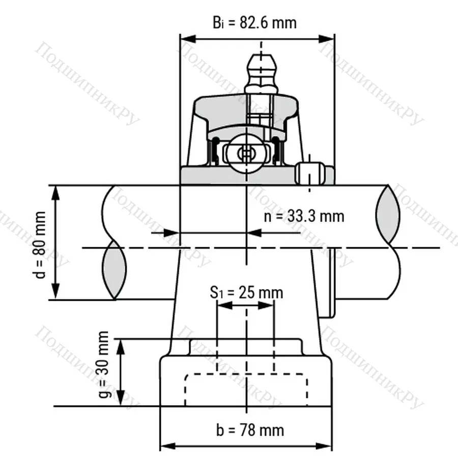 Подшипниковый узел SSUCP 216 - Вал: 80 мм