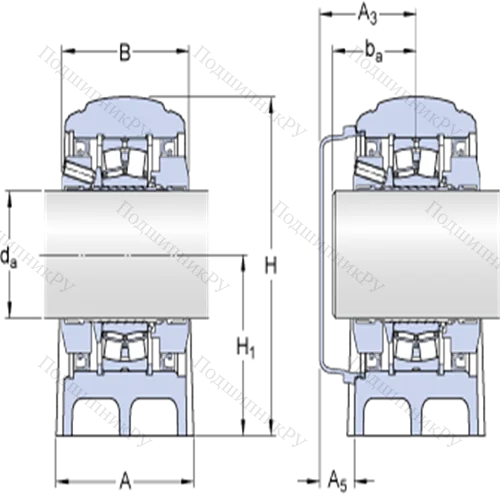 Стационарные роликоподшипниковые узлы (SKF ConCentra, для метрических валов) SYNT 60 FTF