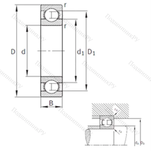 Подшипник шариковый радиальный 618/710-M