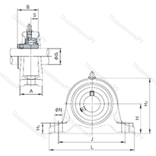 Подшипниковый узел шариковый радиальный UCIP 209