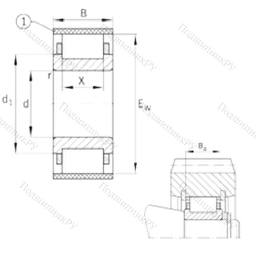 Подшипник роликовый радиальный RN 2204-E-MPBX