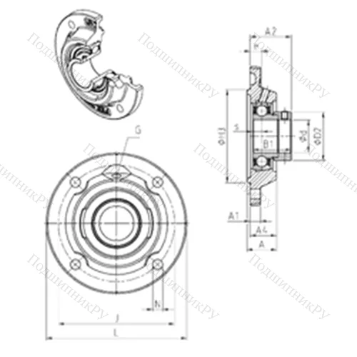 Подшипниковый узел шариковый радиальный ESFEE 212