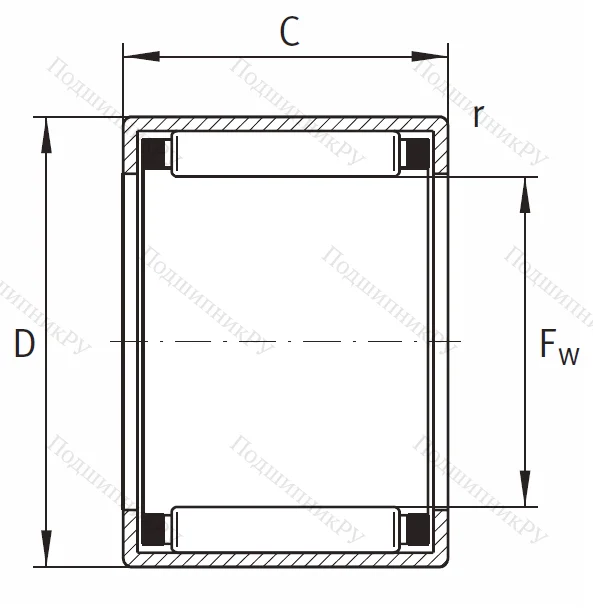 Игольчатый подшипник HK 2520 B