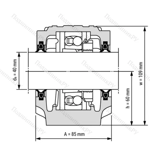 Разборный корпус опорного блока SNL 509 / Вал 40мм