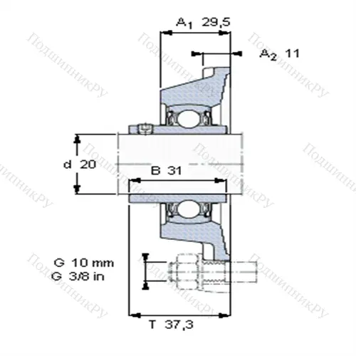 Фланцевые подшипниковые узлы типа Y для высоких температур (квадратный фланец) YAR 204-2FW/VA 201