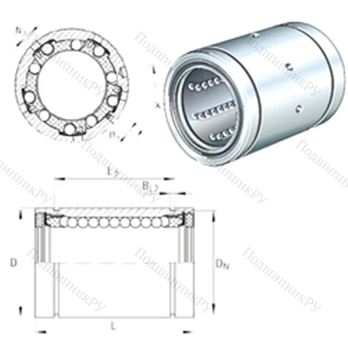 Подшипник шариковый линейный KBS 20-PP-AS