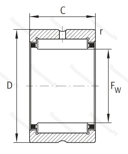 Игольчатый подшипник NK 22/20 XL