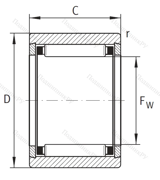 Игольчатый подшипник NK 5/12 TN