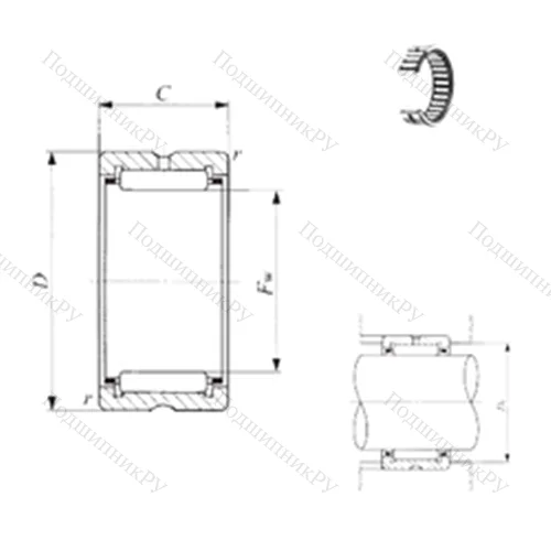 Подшипник игольчатый радиальный BR 283716