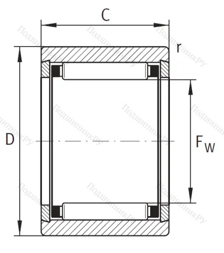 Игольчатый подшипник NK 16/16 XL от производителя  INA