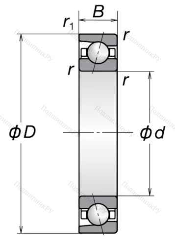 Радиально-упорный шариковый подшипник 46207 А в Калуге