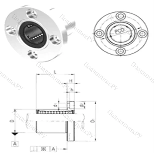Подшипник шариковый линейный LMEF 25UU
