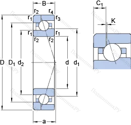Подшипник 7012 CE/P 4AH 1