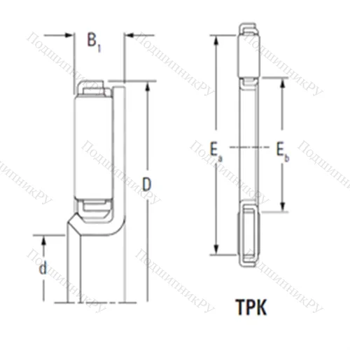 Подшипник игольчатый упорный TPK 2241L