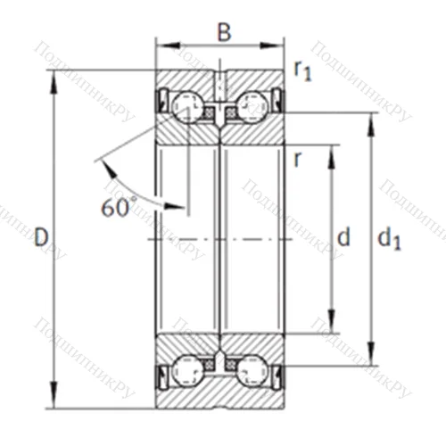 Подшипник шариковый упорно-радиальный ZKLN 2052-2RS