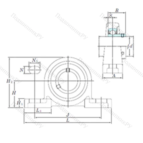 Подшипниковый узел шариковый радиальный BLP 207-22
