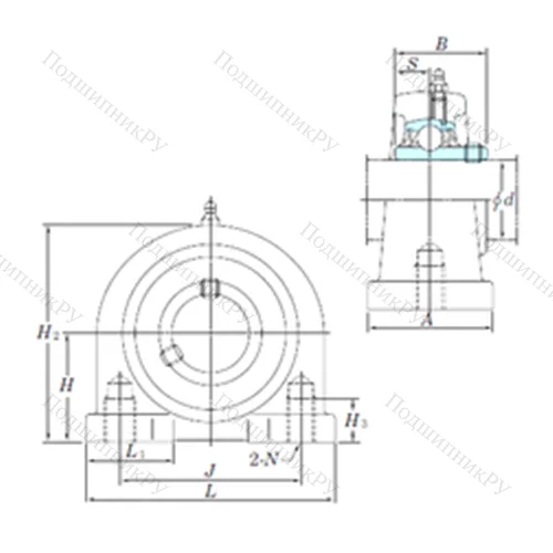 Подшипниковый узел шариковый радиальный UCPA 207-23