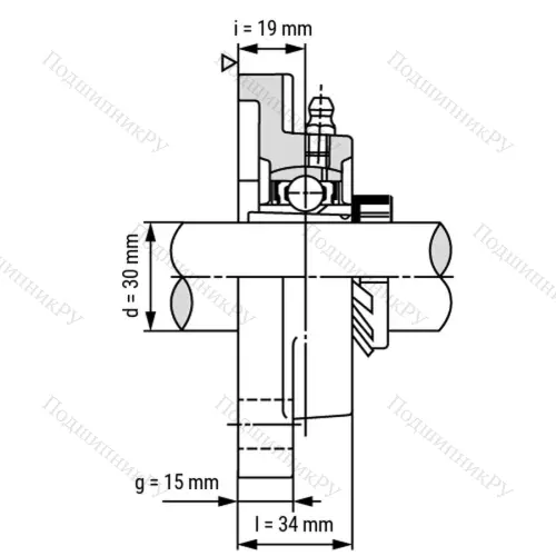 Подшипниковый узел UKF 207+H 2307 - Вал: 30 мм