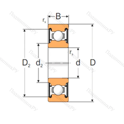 Подшипник шариковый радиальный 6305-2RS 1