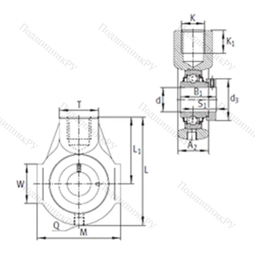 Подшипниковый узел шариковый радиальный RHE 30