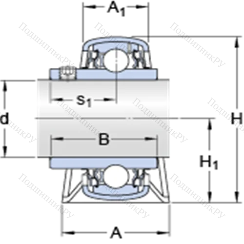Стационарные подшипниковые узлы типа Y (литой корпус, крепление стопорными винтами) P 1.1/2 TR