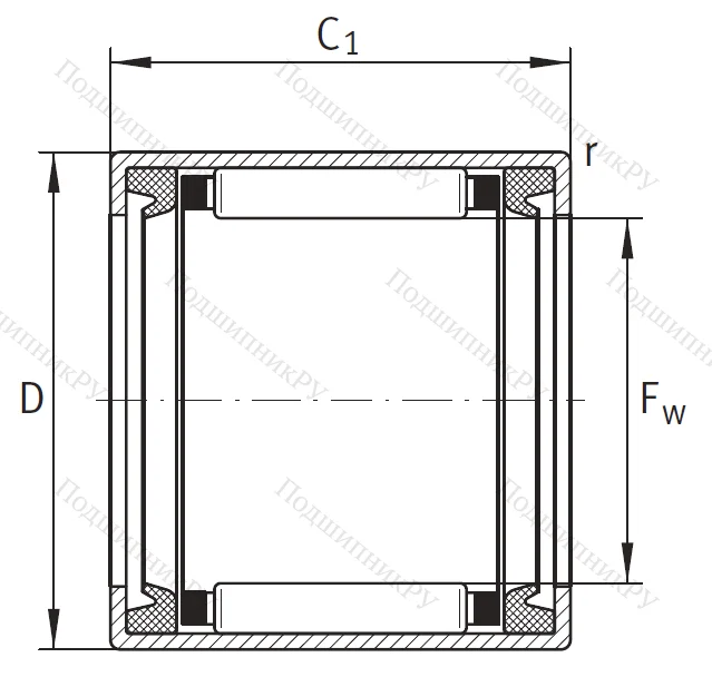 Игольчатый подшипник HK 2516 2RS L 271