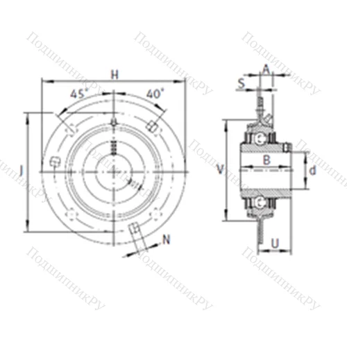 Подшипниковый узел шариковый радиальный RRY 30-VA
