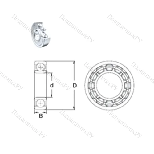 Подшипник шариковый радиальный 688-2ZW 6