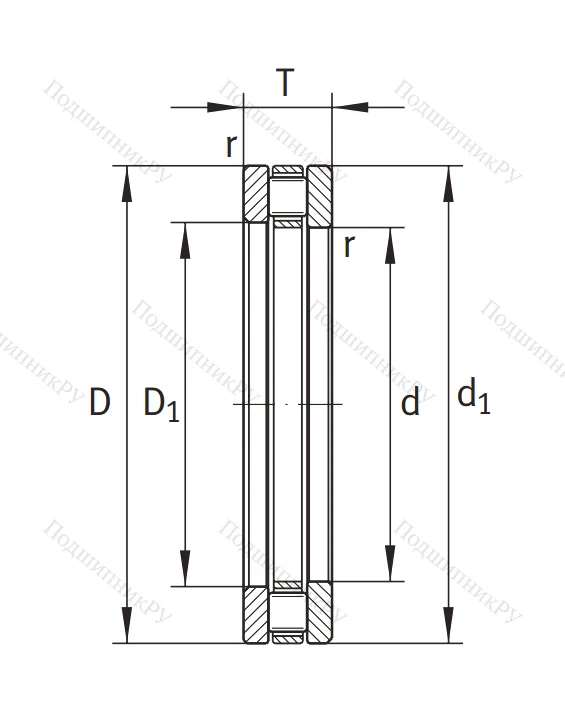 Упорный роликовый подшипник 81106 TV