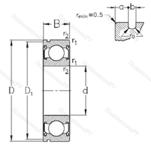 Подшипник шариковый радиальный 6309-2Z-N