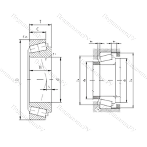 Подшипник роликовый радиально-упорный K-JLM 104948/K-JLM 104910