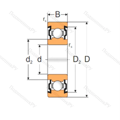 Подшипник шариковый радиальный 6203-2ZP