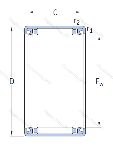 Игольчатый подшипник HK 1616 2RS