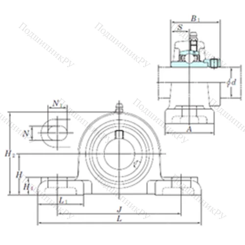 Подшипниковый узел шариковый радиальный NAPK 207-21