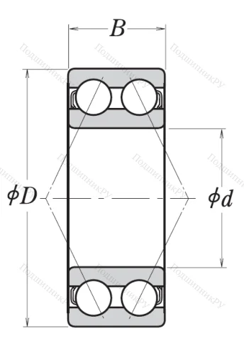 Двухрядный шариковый подшипник 5204 от производителя  NSK