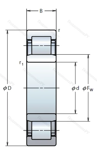 Роликовый цилиндрический подшипник NU 314 W C 3 от производителя  NSK
