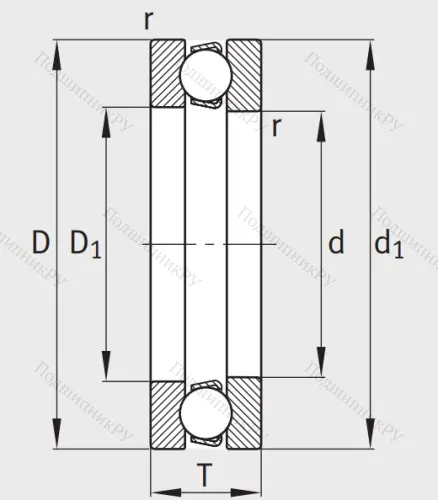 Упорный шариковый подшипник 51407 от производителя  FAG