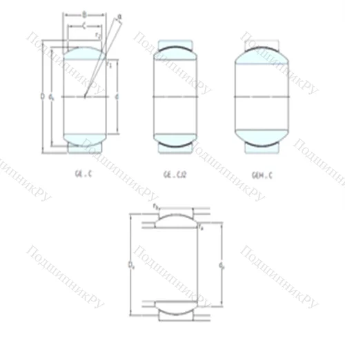 Подшипник скольжения сферический GEH 45TXE-2LS