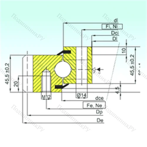 Подшипник шариковый опорно-поворотный EB 1.20.0944.201-2STPN