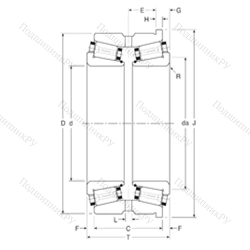 Подшипник роликовый радиально-упорный 180101X/180180H