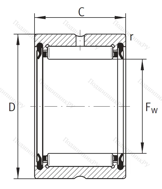 Игольчатый подшипник RNA 4908 A 2RS