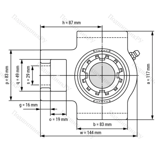Подшипниковый узел UKT 209 - Вал: 40 мм