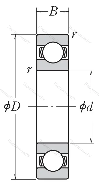 Однорядный шариковый подшипник 6026 CM