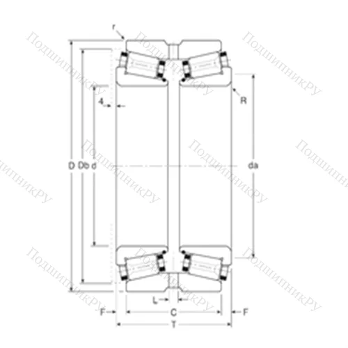 Подшипник роликовый радиально-упорный 320275/320406XG