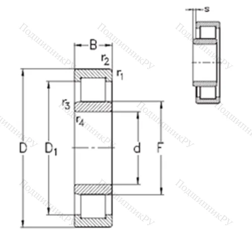 Подшипник роликовый радиальный NU 238-E-MA 6