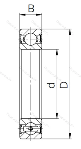 Шариковый однорядный подшипник 180306 (6306 2RS) в Калуге