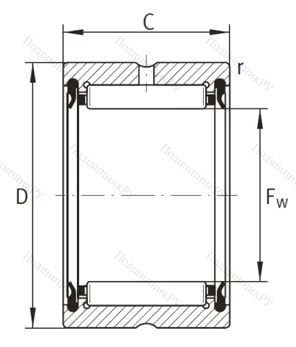 Игольчатый подшипник RNA 4902 2RS от производителя  INA