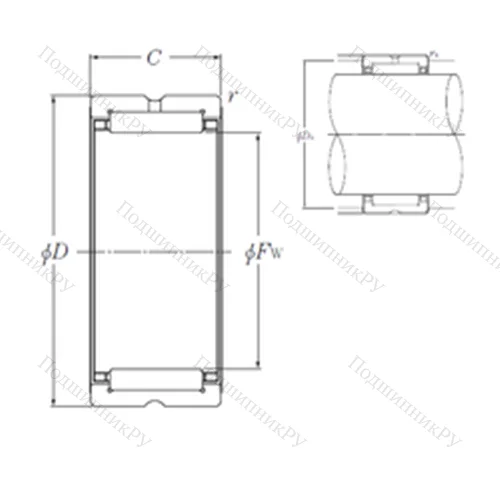 Подшипник игольчатый радиальный NK 21/16R