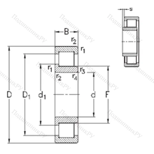 Подшипник роликовый радиальный NJ 2326-E-M 6