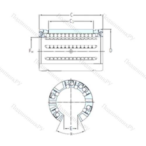 Подшипник шариковый линейный LBCT 16 A-2LS